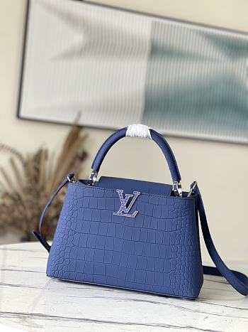 Louis Vuitton LV Capucines Blue Crocodile Pattern Size 31 x 20 x 11 cm