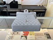 Chanel Flap Bag 01112 Light Grey Silver Hardware Size 25.5 cm - 5