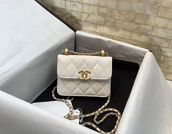 Chanel Crossbody White Bag Size 12 cm