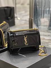 YSL Sunset Patent Leather Shoulder Bag Black Size 22 x 8 x 16 cm - 4