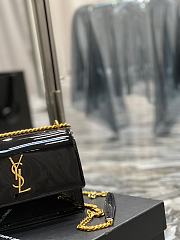 YSL Sunset Patent Leather Shoulder Bag Black Size 22 x 8 x 16 cm - 2