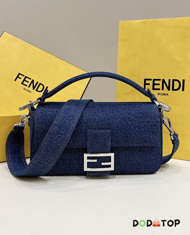 Fendi Baguette Denim Bag Size 26 x 5 x 15 cm - 1