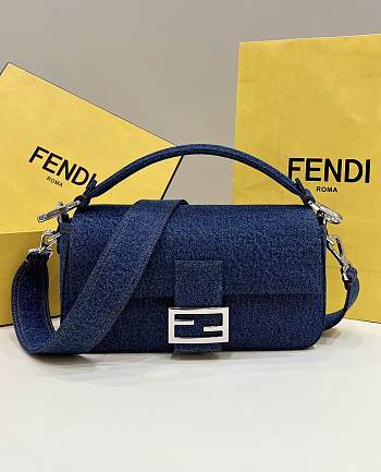 Fendi Baguette Denim Bag Size 26 x 5 x 15 cm