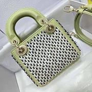 Dior Micro Lady Dior Bag Sage Green Embroidered Size 12 x 10 x 5 cm - 6