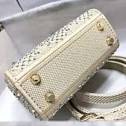 Dior Micro Lady Dior Bag Beige Canvas Embroidered Size 12 x 10.2 x 5 cm - 4