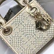 Dior Micro Lady Dior Bag Beige Canvas Embroidered Size 12 x 10.2 x 5 cm - 6