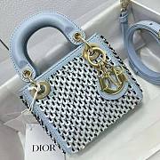 Dior Micro Lady Dior Bag Sage Blue Embroidered Size 12 x 10 x 5 cm - 1