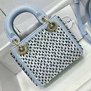 Dior Micro Lady Dior Bag Sage Blue Embroidered Size 12 x 10 x 5 cm - 6