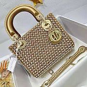 Dior Mini Lady Dior Bag Square-Pattern Embroidery Size 17 x 15 x 7 cm - 1
