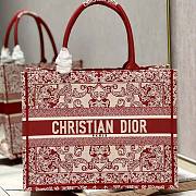 Dior Medium Dior Book Tote White and Red Dior Bandana Embroidery Size 36 x 27.5 x 16.5 cm - 1