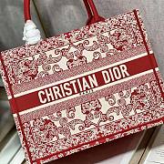 Dior Medium Dior Book Tote White and Red Dior Bandana Embroidery Size 36 x 27.5 x 16.5 cm - 2