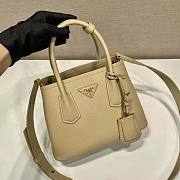 Prada Double Saffiano Leather Mini Bag Beige Size 18.5 x 12.5 x 25 cm - 4