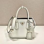 Prada Double Saffiano Leather Mini Bag White Size 18.5 x 12.5 x 25 cm - 1