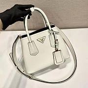 Prada Double Saffiano Leather Mini Bag White Size 18.5 x 12.5 x 25 cm - 2