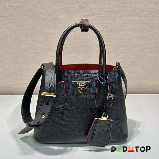Prada Double Saffiano Leather Mini Bag Black Size 18.5 x 12.5 x 25 cm - 1
