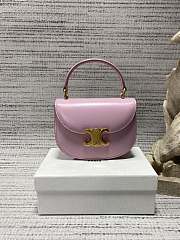 Celine Mini Besace Triomphe In Shiny Calfskinchalk Pink Size 15.5 x 11.5 x 5 cm - 1