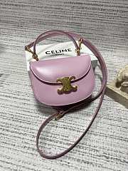 Celine Mini Besace Triomphe In Shiny Calfskinchalk Pink Size 15.5 x 11.5 x 5 cm - 3