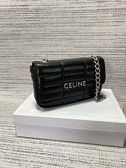 Celine Chain Shoulder Bag Matelasse Monochrome Celine In Quilted Goatskinblack Size 24 × 15 × 5 cm - 4