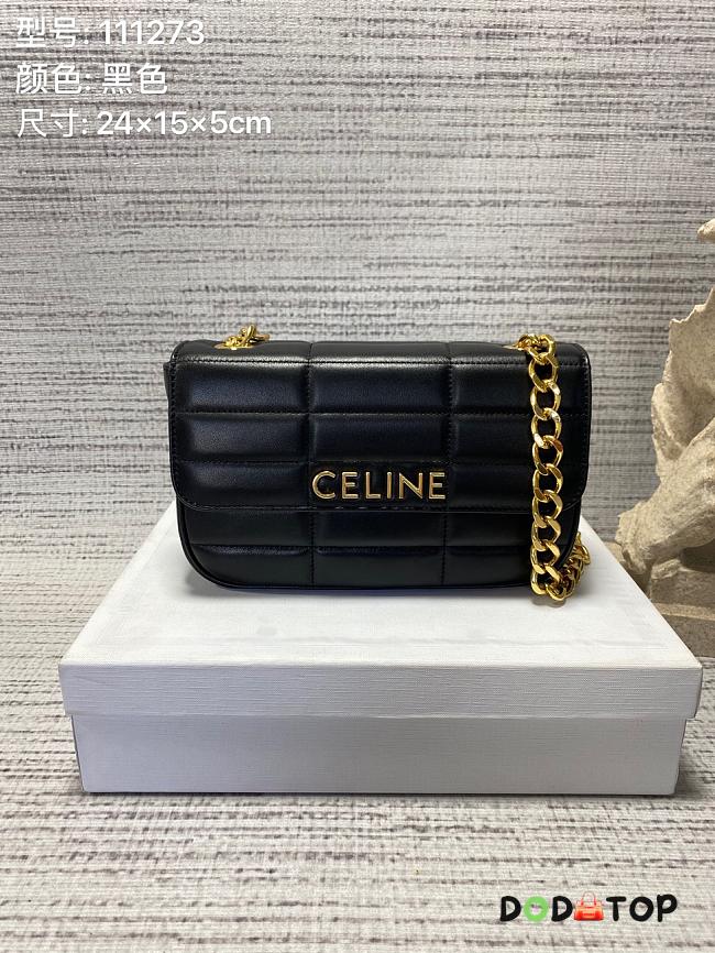 Celine Chain Matelasse Monochrome Celine Black/Gold Size 24 × 15 × 5 cm - 1