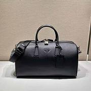 Prada Elegant Duffle Bag in Saffiano Leather Travel Bag Black Size 27.5 x 25 x 50 cm - 1