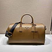 Prada Elegant Duffle Bag in Saffiano Leather Travel Bag Brown Size 27.5 x 25 x 50 cm - 1