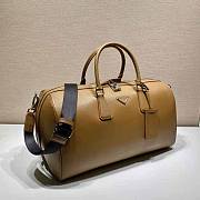 Prada Elegant Duffle Bag in Saffiano Leather Travel Bag Brown Size 27.5 x 25 x 50 cm - 3