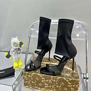 Dolce Gabbana D&G Women Polished Calfskin and Spandex Fabric Sandals 105 mm - 5