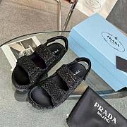 Prada Satin Sandals with Crystals Black - 1