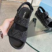Prada Satin Sandals with Crystals Black - 3