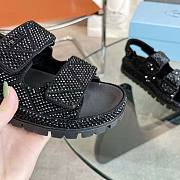 Prada Satin Sandals with Crystals Black - 5