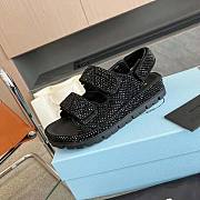 Prada Satin Sandals with Crystals Black - 6