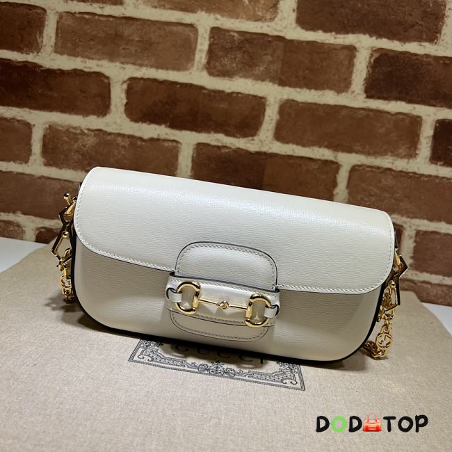 Gucci Horsebit 1955 Small Shoulder Bag White Size 23.5 x 13 x 7 cm - 1