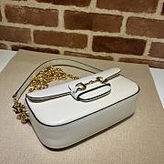 Gucci Horsebit 1955 Small Shoulder Bag White Size 23.5 x 13 x 7 cm - 5