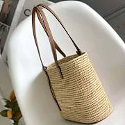 Loewe Small Square Basket Bag in Raffia and Calfskin Brown Size 20.5 x 26.5 x 10 cm - 5