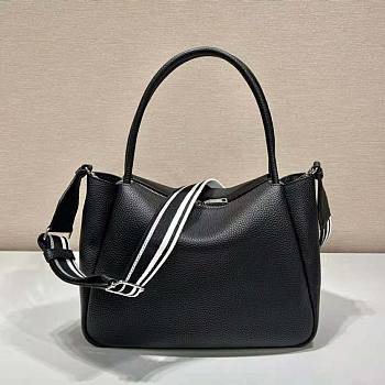 Prada Large Leather Handbag Black Size 23 x 13 x 31 cm