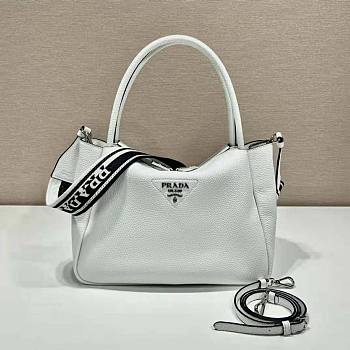 Prada Large Leather Handbag White Size 23 x 13 x 31 cm