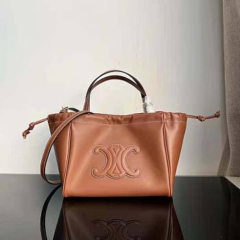 Celine Small Cabas Drawstring Cuir Triomphe in Smooth Calfskin Size 22 x 17 x 15 cm