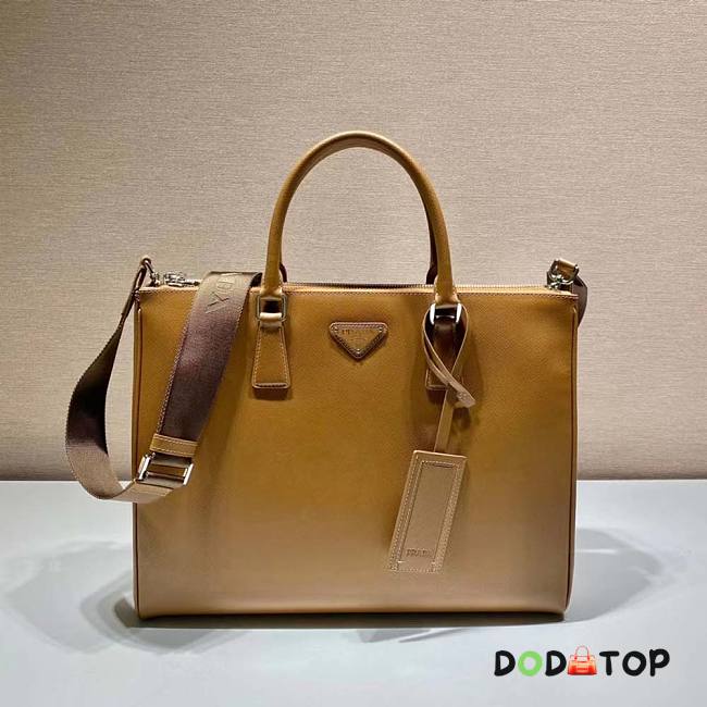 Prada Men Saffiano Leather Prada Galleria Bag Brown Size 33 x 18 x 44 cm - 1
