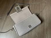 Fendi Baguette Mini Silver Crystals Bag Size 18 x 4 x 11 cm - 5