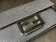 Fendi Baguette Mini Silver Crystals Bag Size 18 x 4 x 11 cm - 3