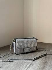 Fendi Baguette Mini Silver Crystals Bag Size 18 x 4 x 11 cm - 4