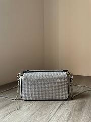 Fendi Baguette Mini Silver Crystals Bag Size 18 x 4 x 11 cm - 2