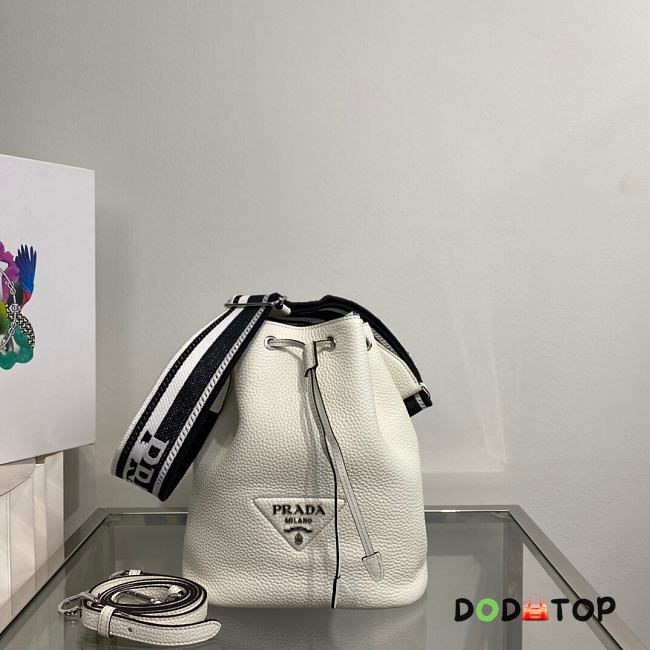 Prada Leather Bucket Bag White Size 20 x 25 x 14 cm - 1