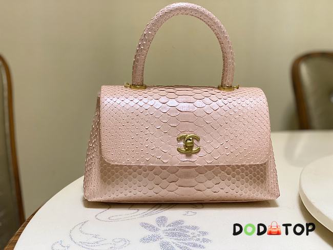 Chanel Coco Handle Python Pink Size 25.5 cm - 1