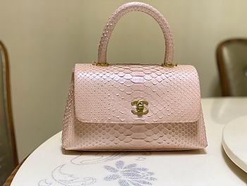 Chanel Coco Handle Python Pink Size 25.5 cm