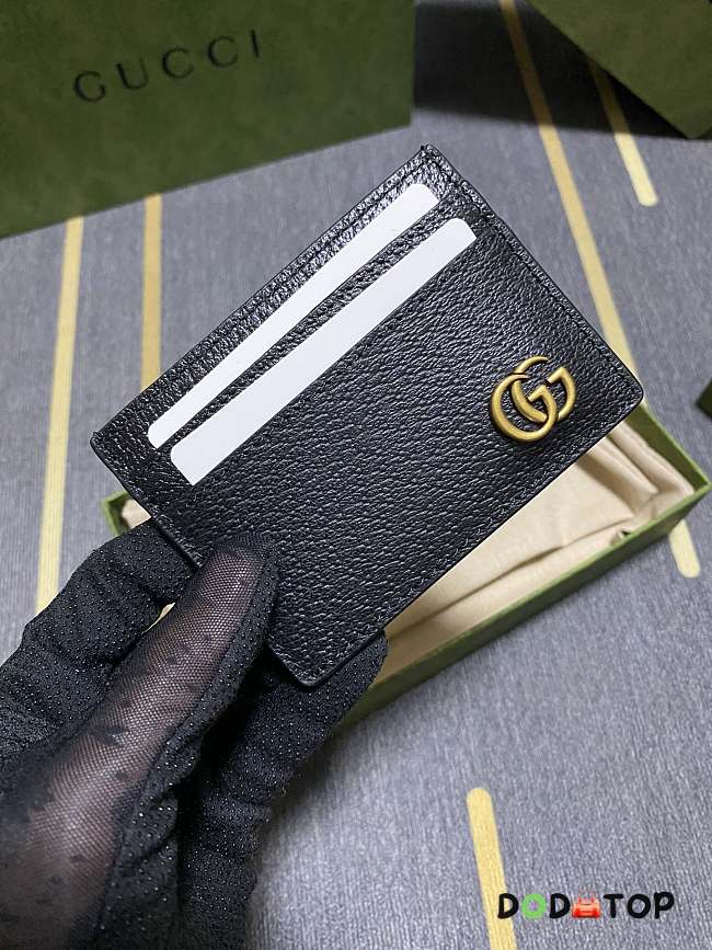 Gucci GG Marmont Card Case In Black Leather Size 10 x 7 cm - 1