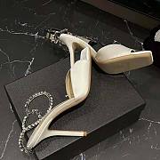 Jimmy Choo Saeda Sandal 100 Ivory Satin Sandals with Crystal Embellishment - 6