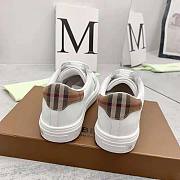 Burberry Men Leather Suede and Check Cotton Sneakers - 6