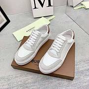 Burberry Men Leather Suede and Check Cotton Sneakers - 5