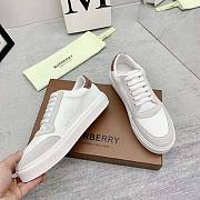 Burberry Men Leather Suede and Check Cotton Sneakers - 3